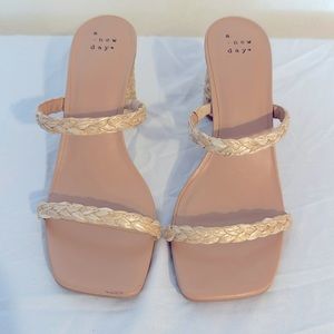 A New Day Straw Sandals Size 7.5